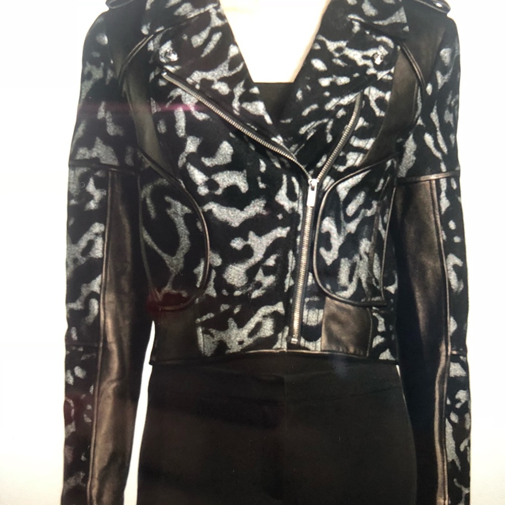 Diane von Furstenberg leather and wool jacket